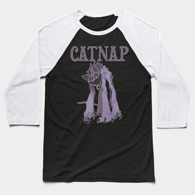 Catnap Baseball T-Shirt by LSanchezArt